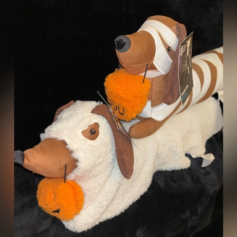 Dachshund Halloween Plush Mummy and Ghost Set